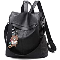 Los mejores  - shepretty Mochila Cuero antirrobo para Mujer- 0298Negro